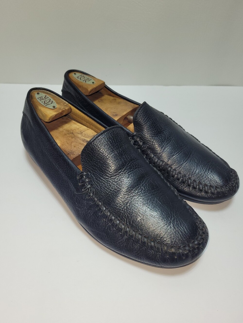 Arnold Palmer Augusta Collection Black Leather Slip-On Loafers